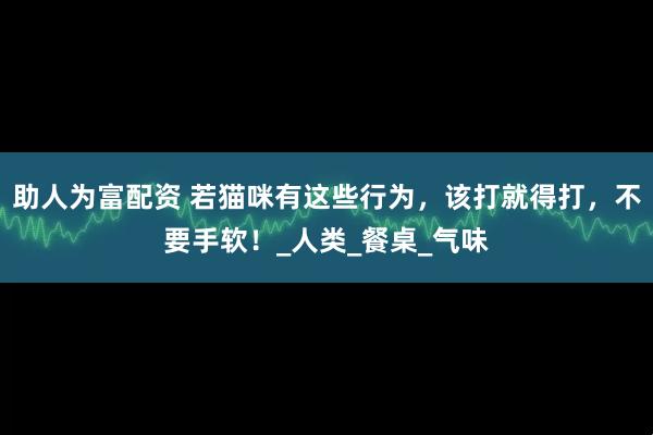 助人为富配资 若猫咪有这些行为，该打就得打，不要手软！_人类_餐桌_气味
